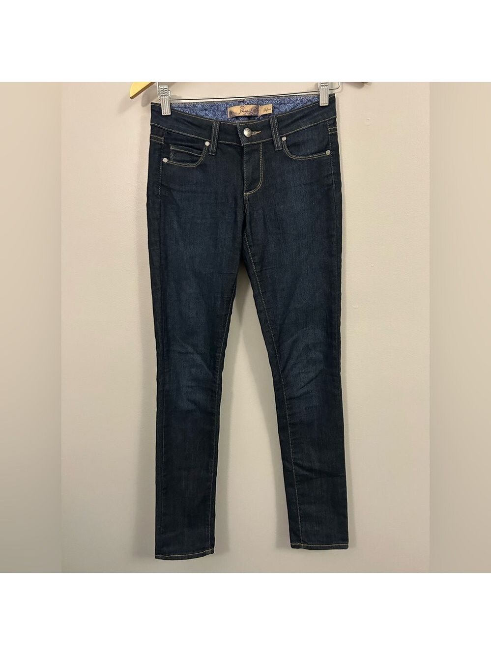 PAIGE Dark Indigo Skyline Skinny Jeans Size 24